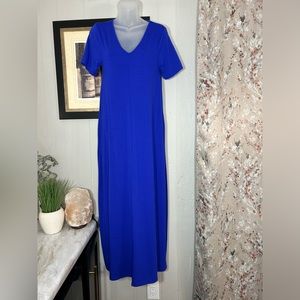 Royal Blue Maxi Dress with pockets (S).